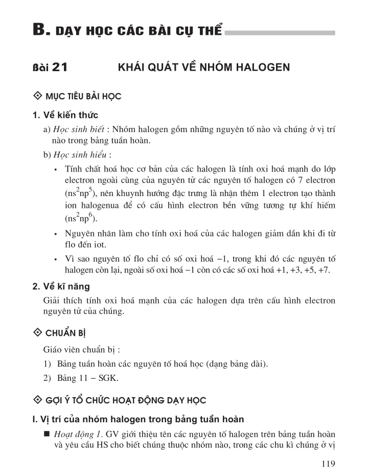 Bài 21 Khái quát về nhóm halogen